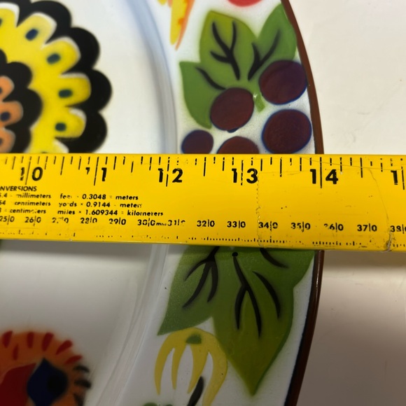 VTG 60/70’s Bright Colored Enamelware Metal Thanksgiving Turkey Serving Platter - Picture 8 of 11